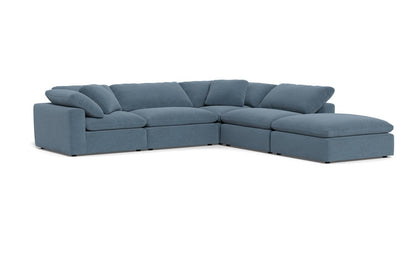 Fluffy 133.5" 4 Piece Sectional w/Otto - Elliot French Blue