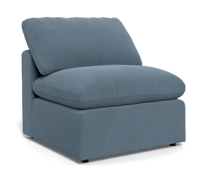 Fluffy Small Armless Chair - Elliot French Blue