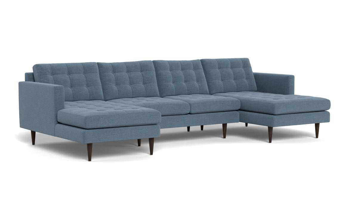 Wallace 126" Double Chaise U Sectional - Elliot French Blue