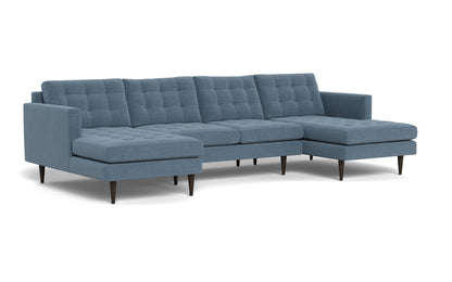 Wallace 126" Double Chaise U Sectional - Elliot French Blue