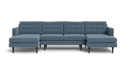 Wallace 126" Double Chaise U Sectional - Elliot French Blue