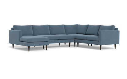 Wallace 130" Untufted Corner Sectionals w. Left Chaise - Elliot French Blue