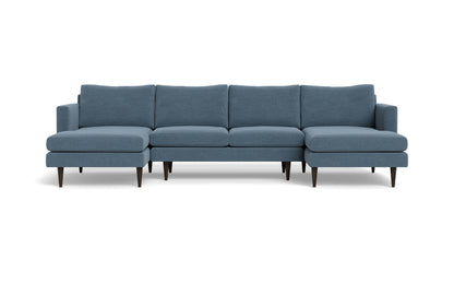 Wallace 126" Untufted Double Chaise U Sectional - Elliot Dove