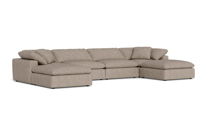 Fluffy 178" 4 Piece Sectional W/Double Otto - Elliot Pebble