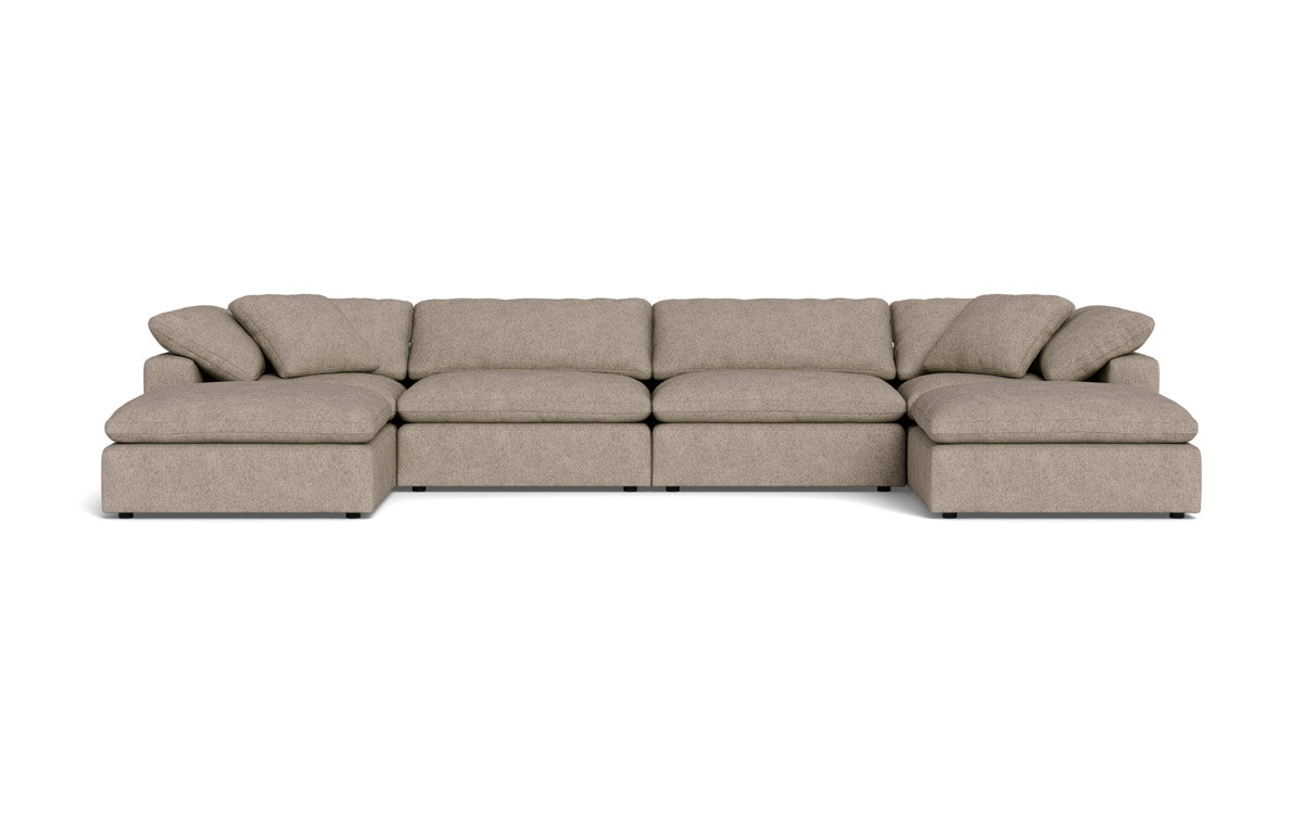 Fluffy 178" 4 Piece Sectional W/Double Otto - Elliot Pebble