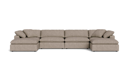 Fluffy 178" 4 Piece Sectional W/Double Otto - Elliot Pebble