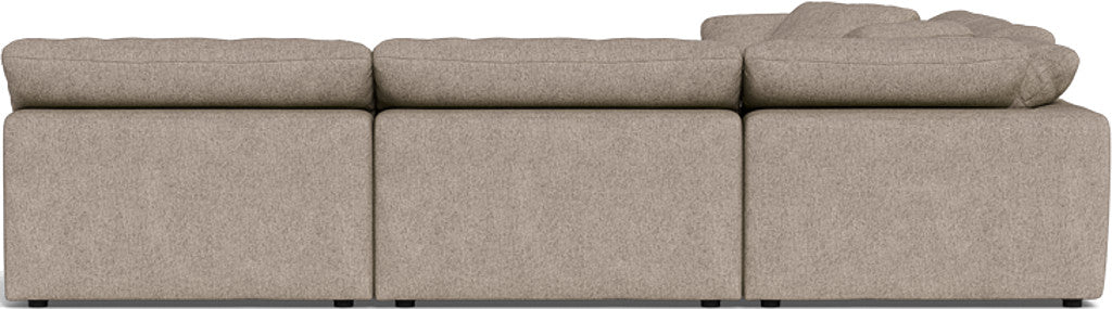 Fluffy 133.5" 5 Piece Sectional W/Ottoman - Elliot Pebble