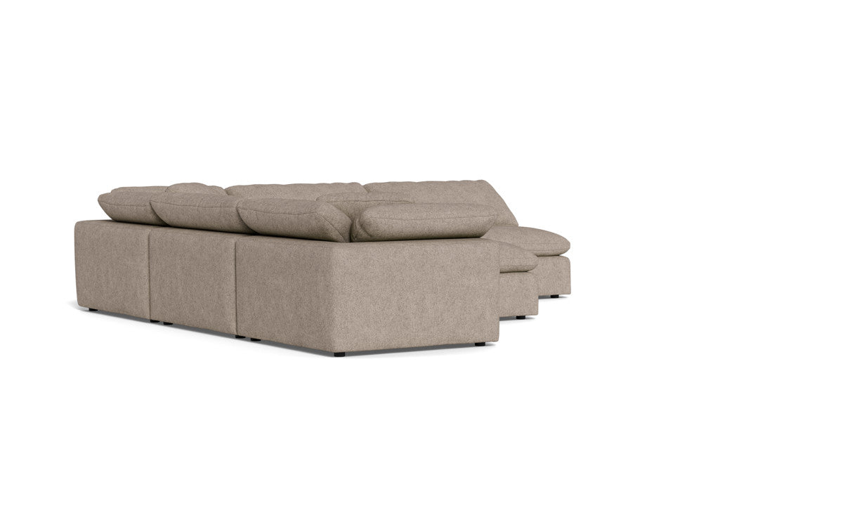 Fluffy 133.5" 5 Piece Sectional W/Ottoman - Elliot Pebble