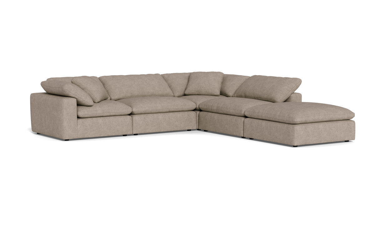 Fluffy 133.5" 4 Piece Sectional w/Otto - Elliot Pebble