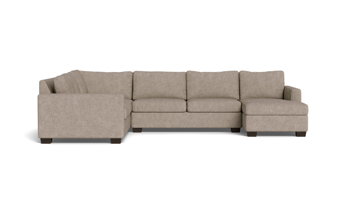 Track 141" Corner Sectionals w. Right Chaise - Elliot Pebble