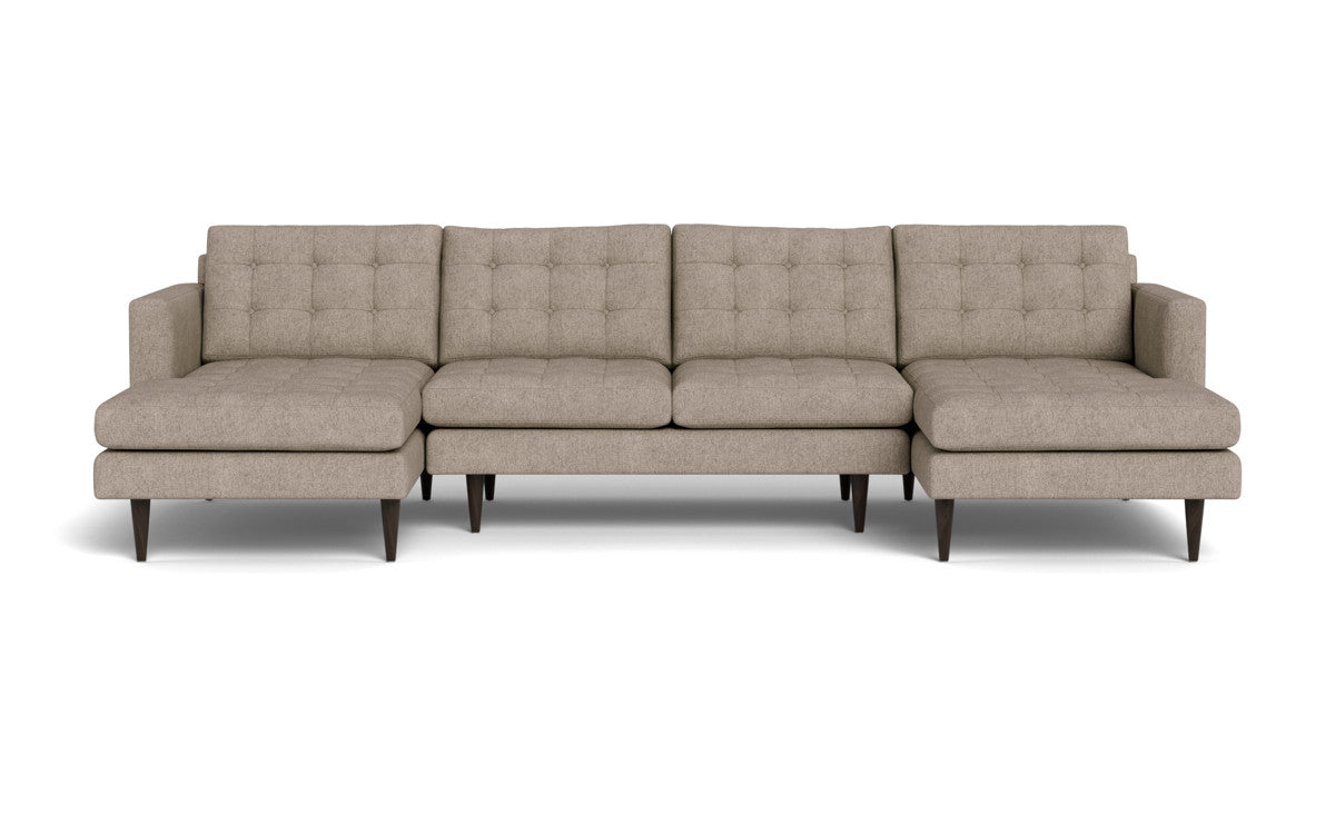 Wallace 126" Double Chaise U Sectional - Elliot Pebble