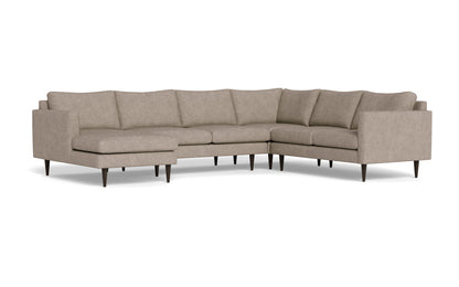 Wallace 130" Untufted Corner Sectionals w. Left Chaise - Elliot Pebble