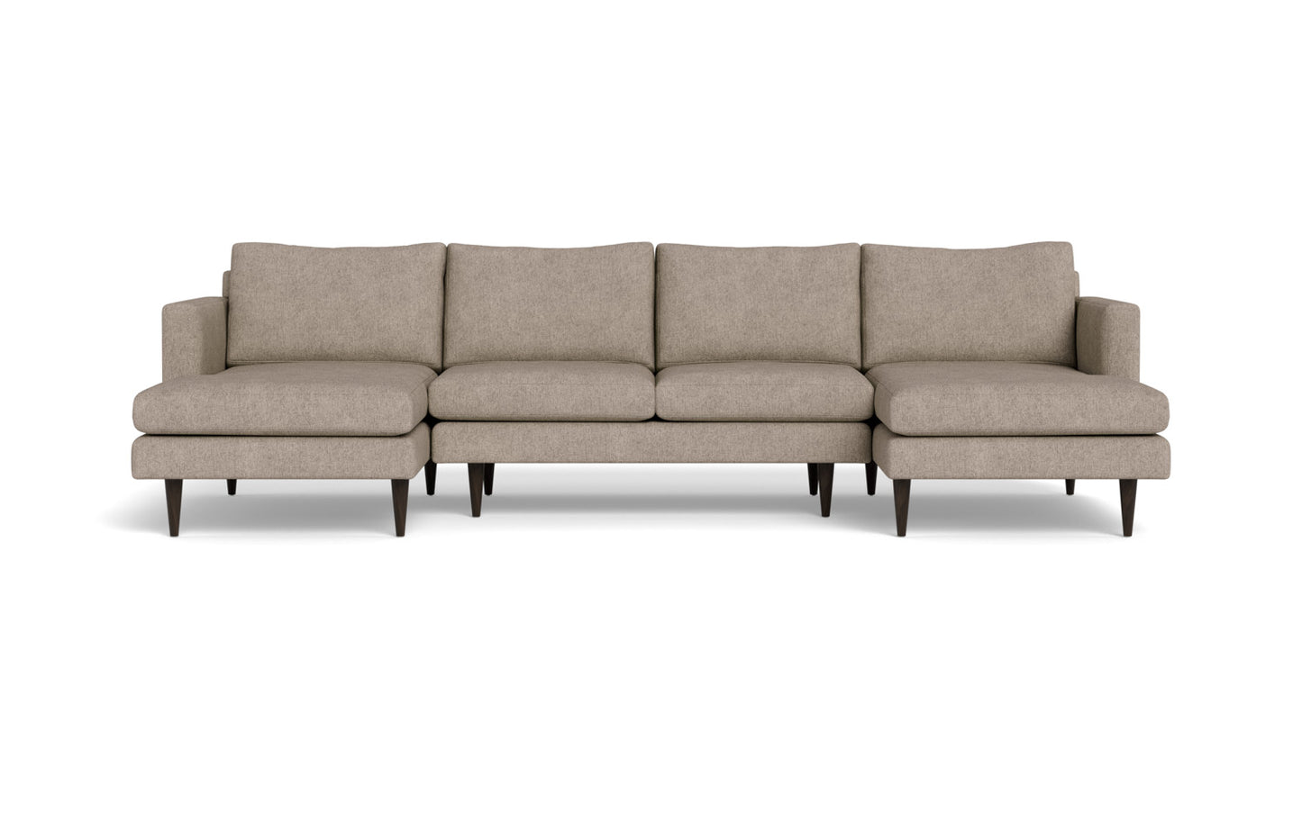 Wallace 126" Untufted Double Chaise U Sectional - Elliot Pebble