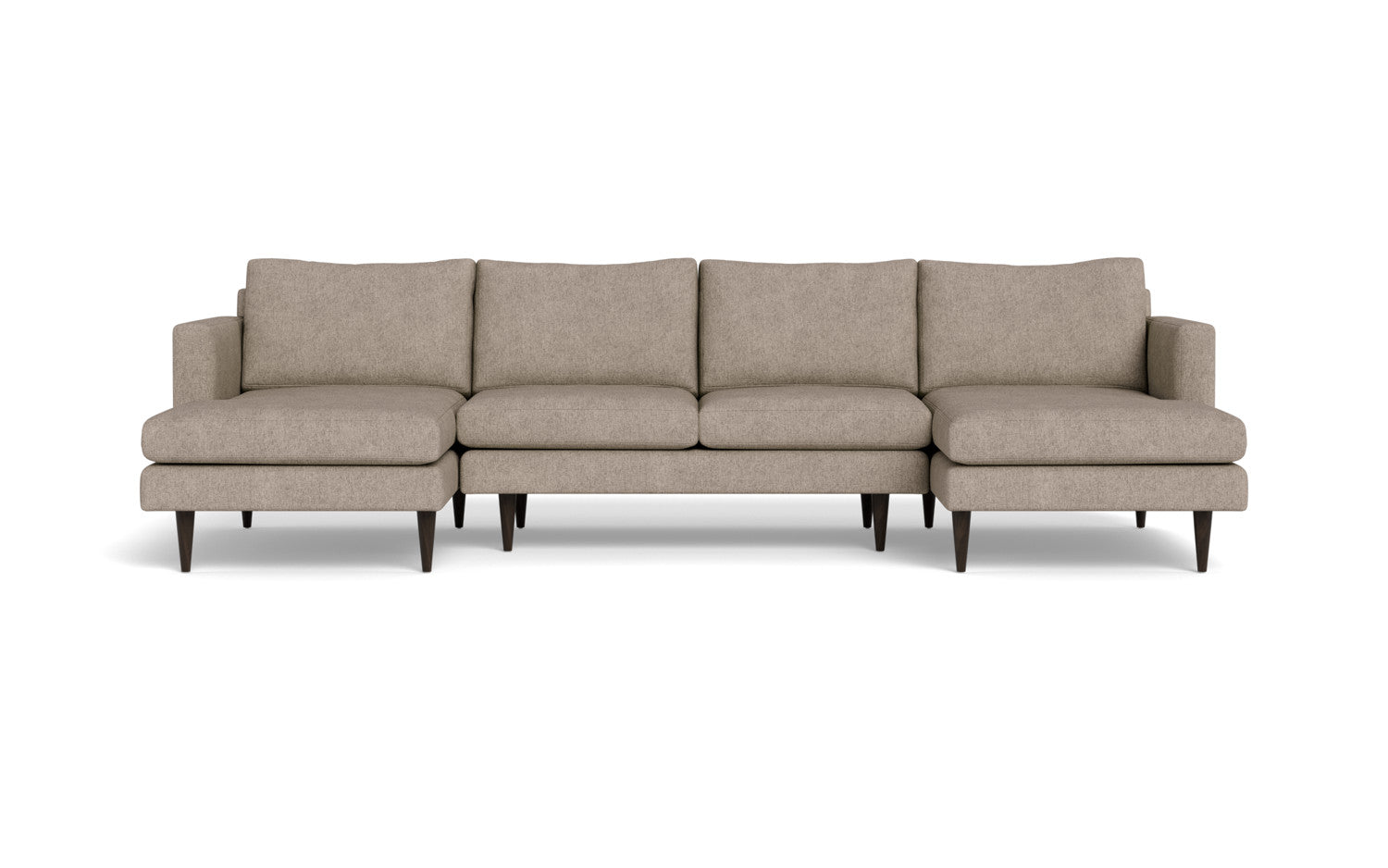 Wallace 126" Untufted Double Chaise U Sectional - Elliot Pebble