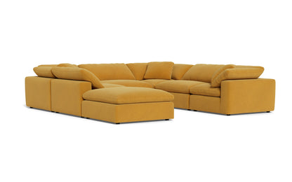 Fluffy 133.5" 6 Piece Sectional W/Ottoman - Elliot Sunflower