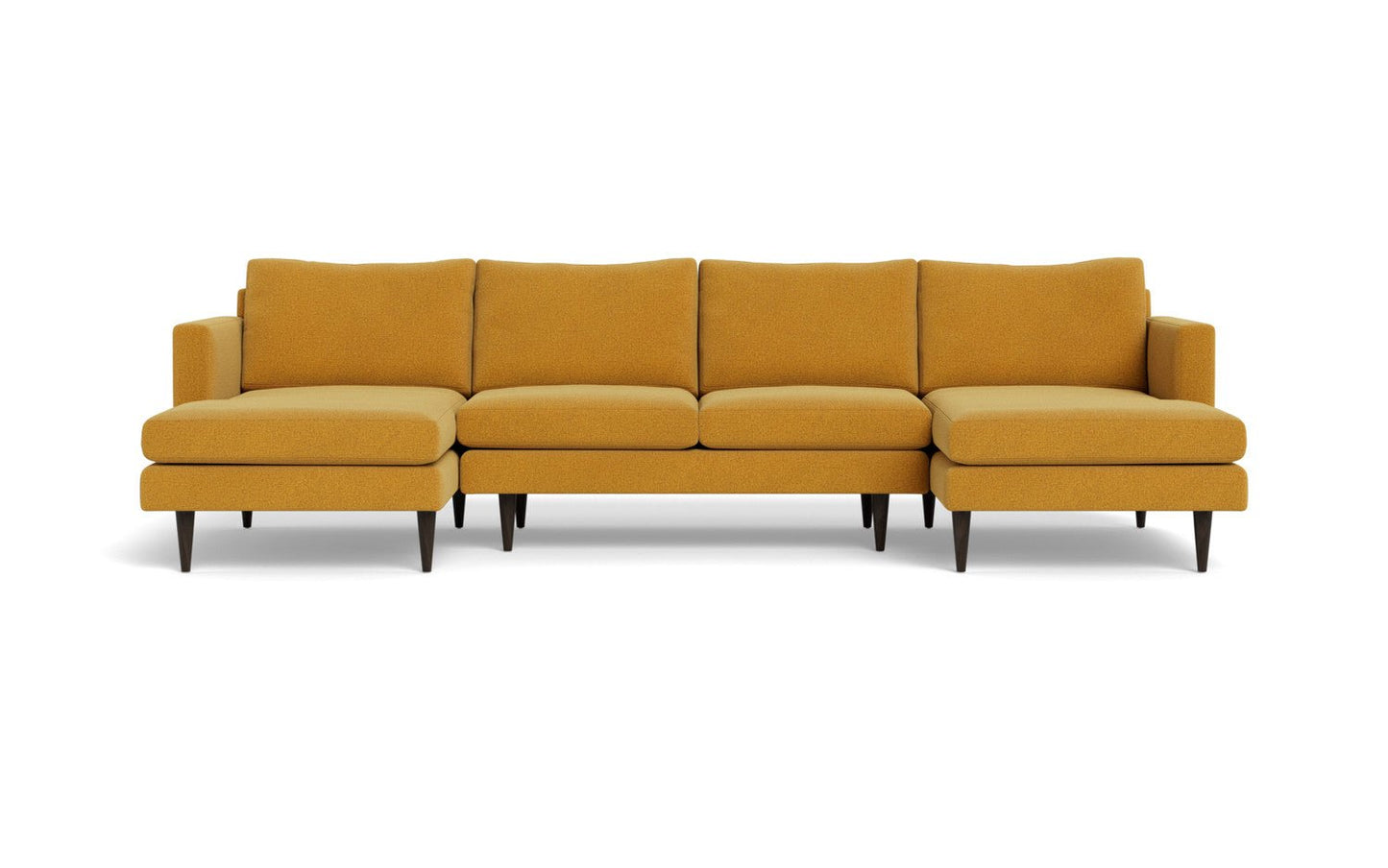 Wallace 126" Untufted Double Chaise U Sectional - Elliot Pebble