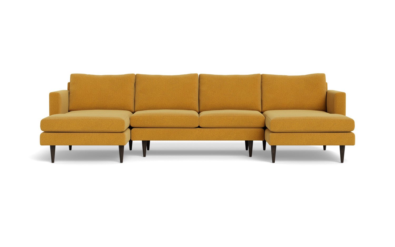 Wallace 126" Untufted Double Chaise U Sectional - Elliot Pebble