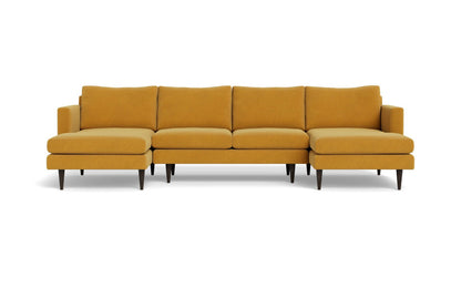 Wallace 126" Untufted Double Chaise U Sectional - Elliot Pebble