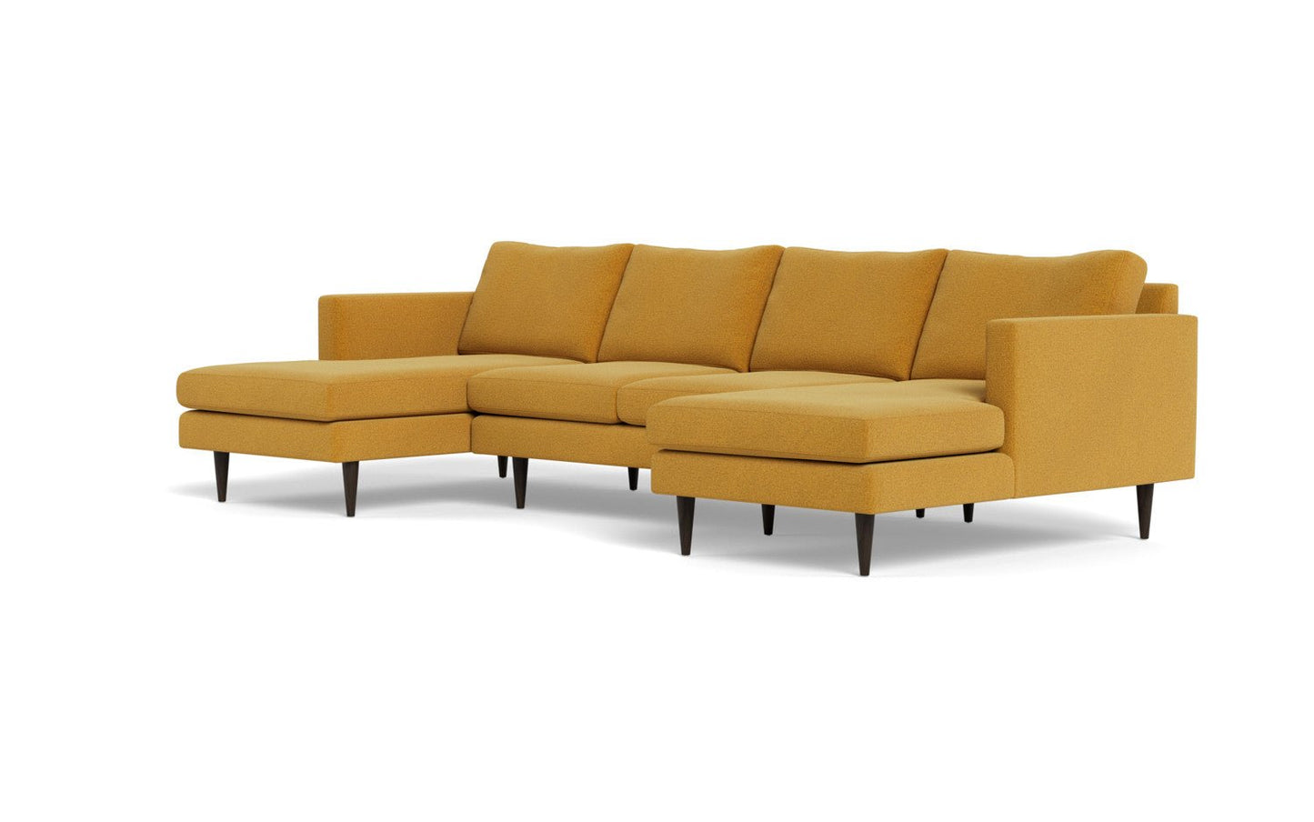 Wallace 126" Untufted Double Chaise U Sectional - Elliot Sunflower