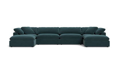 Fluffy 178" 4 Piece Sectional W/Double Otto - Elliot Teal