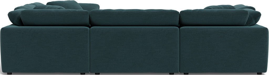 Fluffy 133.5" 6 Piece Sectional W/Ottoman - Elliot Teal