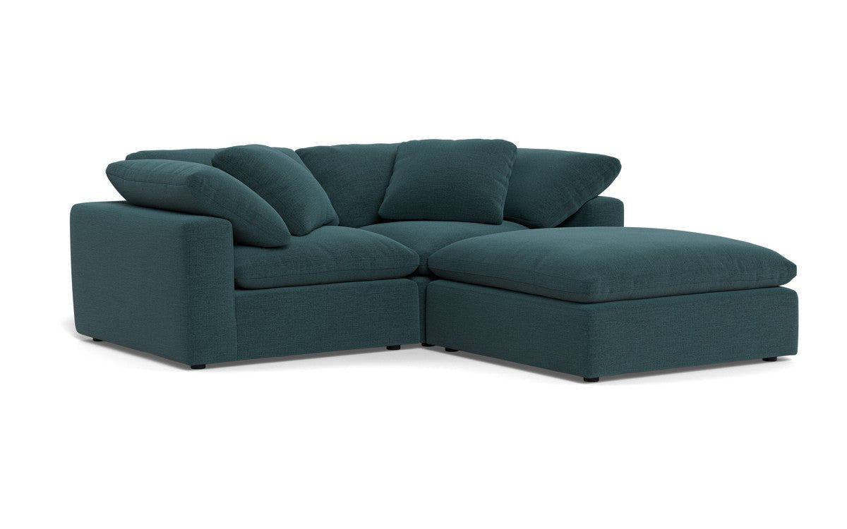 Fluffy 89" 2 Piece Sofa w/Otto - Elliot Teal