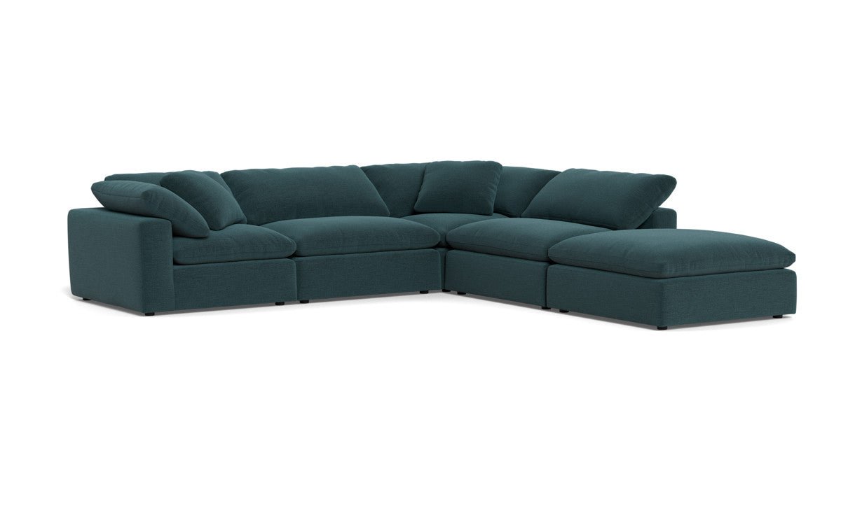 Fluffy 133.5" 4 Piece Sectional w/Otto - Elliot Teal