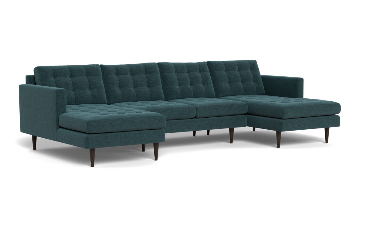 Wallace 126" Double Chaise U Sectional - Elliot Teal
