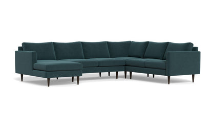 Wallace 130" Untufted Corner Sectionals w. Left Chaise - Elliot Teal