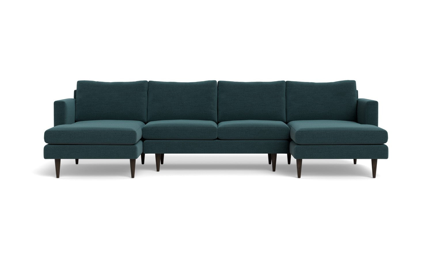 Wallace 126" Untufted Double Chaise U Sectional - Elliot Teal