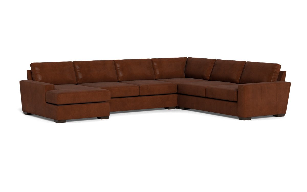 Mas Mesa 162" Deep Leather Corner Sectionals w. Left Chaise - Ever-Last Leverage
