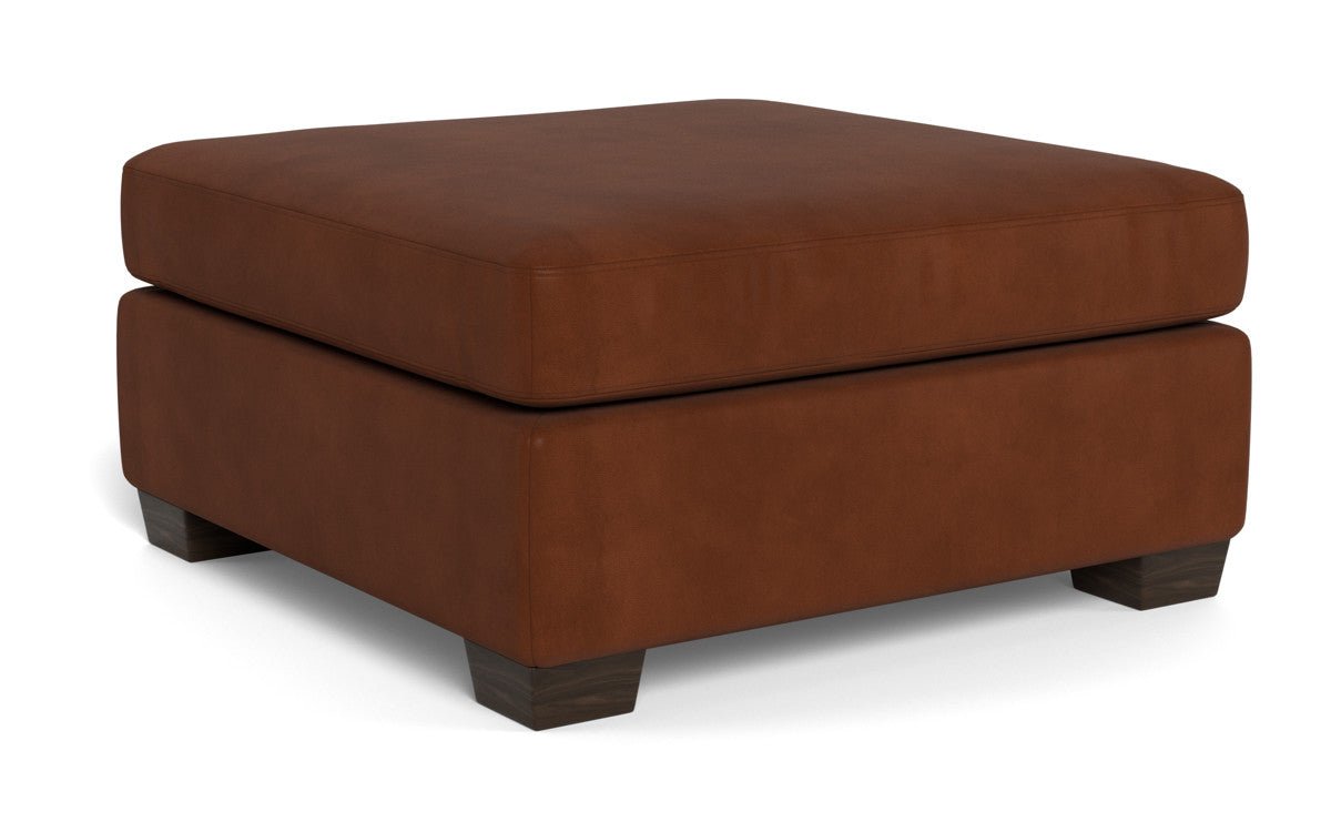 Track Leather Ottoman - Clive Sycamore