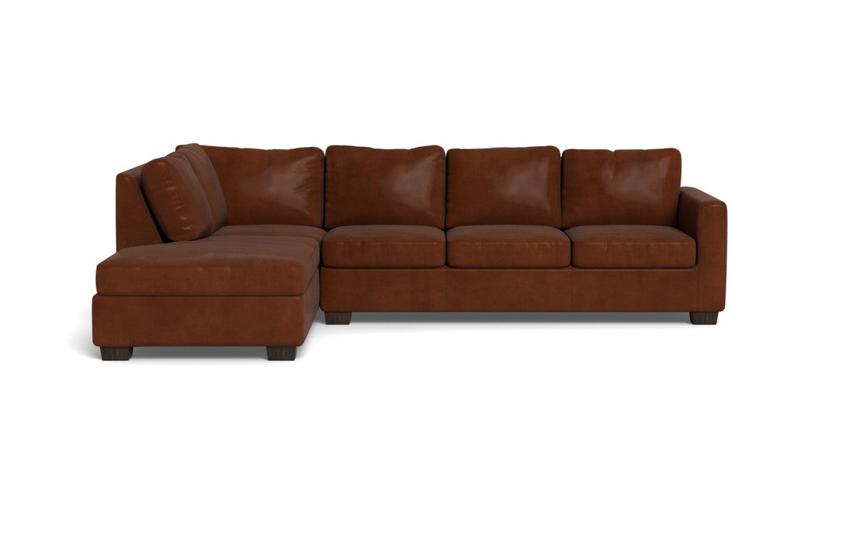 Track 121" Leather Left Chaise Sleeper Sectional - Ever-Last Leverage