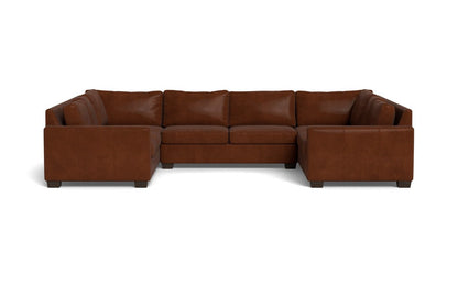 Track 141" Leather Corner Sofa Sleeper U Sectional - Ever-Last Leverage