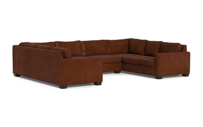 Track 141" Leather Corner Sofa Sleeper U Sectional - Ever-Last Leverage