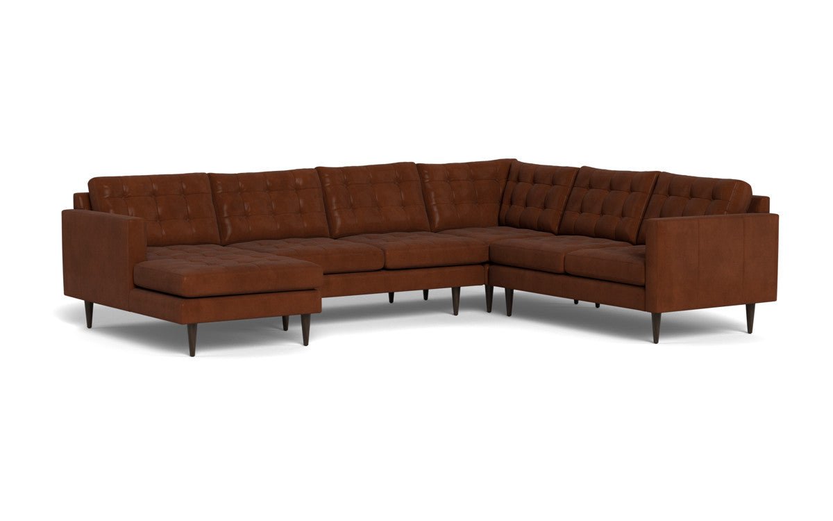 Wallace 130" Leather Corner Sectionals w. Left Chaise - Ever-Last Leverage