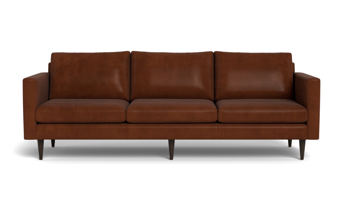 Wallace 98" Leather Untufted Estate Sofa - Ever-Last Leverage