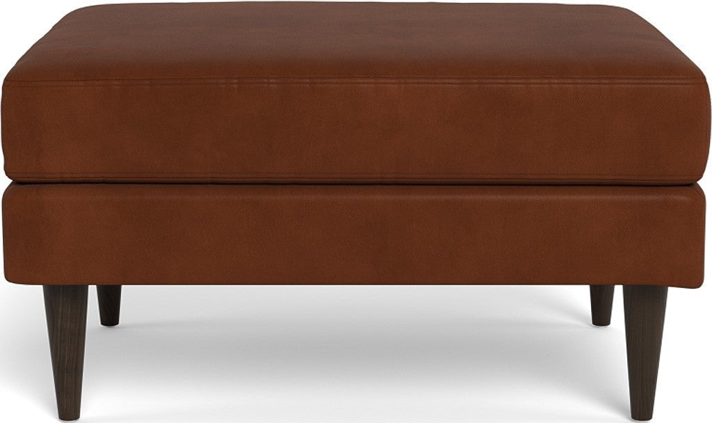Wallace Leather Untufted Ottoman - Ever-Last Leverage