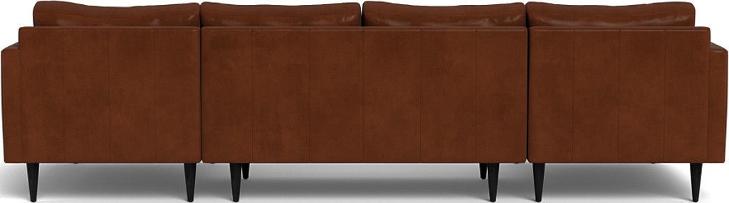Wallace 126" Leather Untufted Double Chaise U Sectional - Ever-Last Leverage