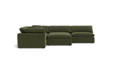 Fluffy 133.5" 5 Piece Sectional W/Ottoman - Elliot Avocado