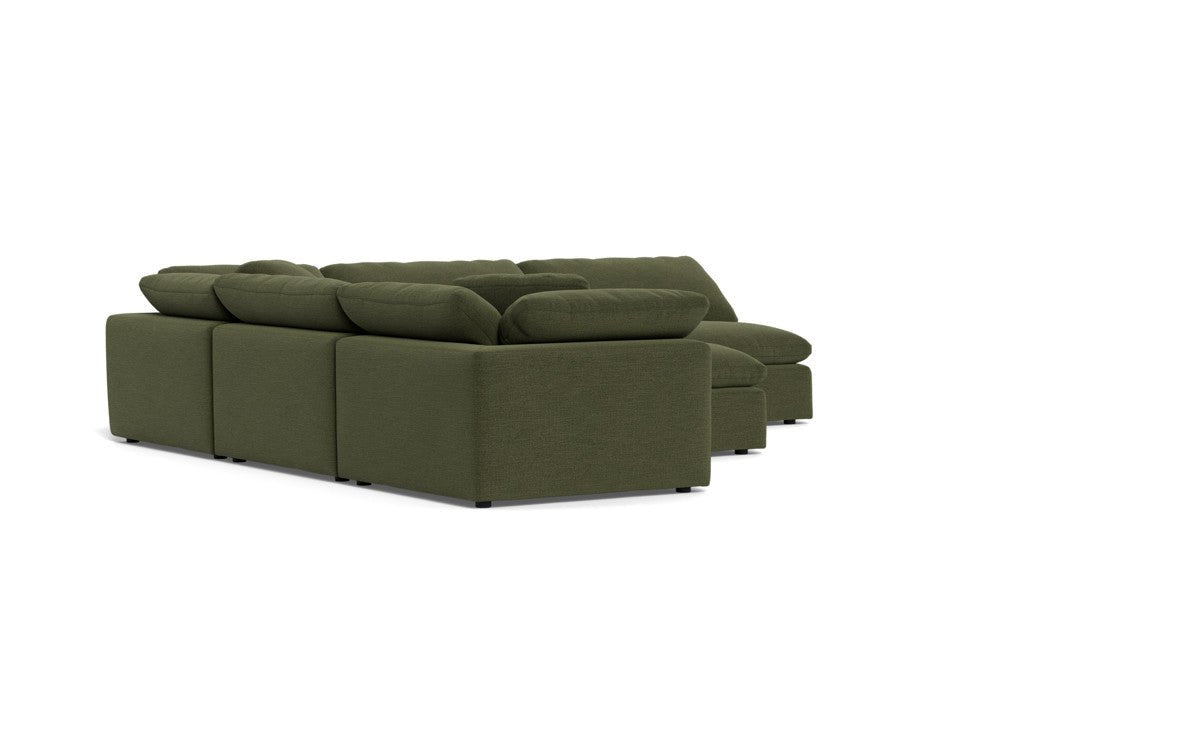Fluffy 133.5" 5 Piece Sectional W/Ottoman - Elliot Avocado