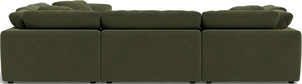 Fluffy 133.5" 6 Piece Sectional W/Ottoman - Elliot Avocado