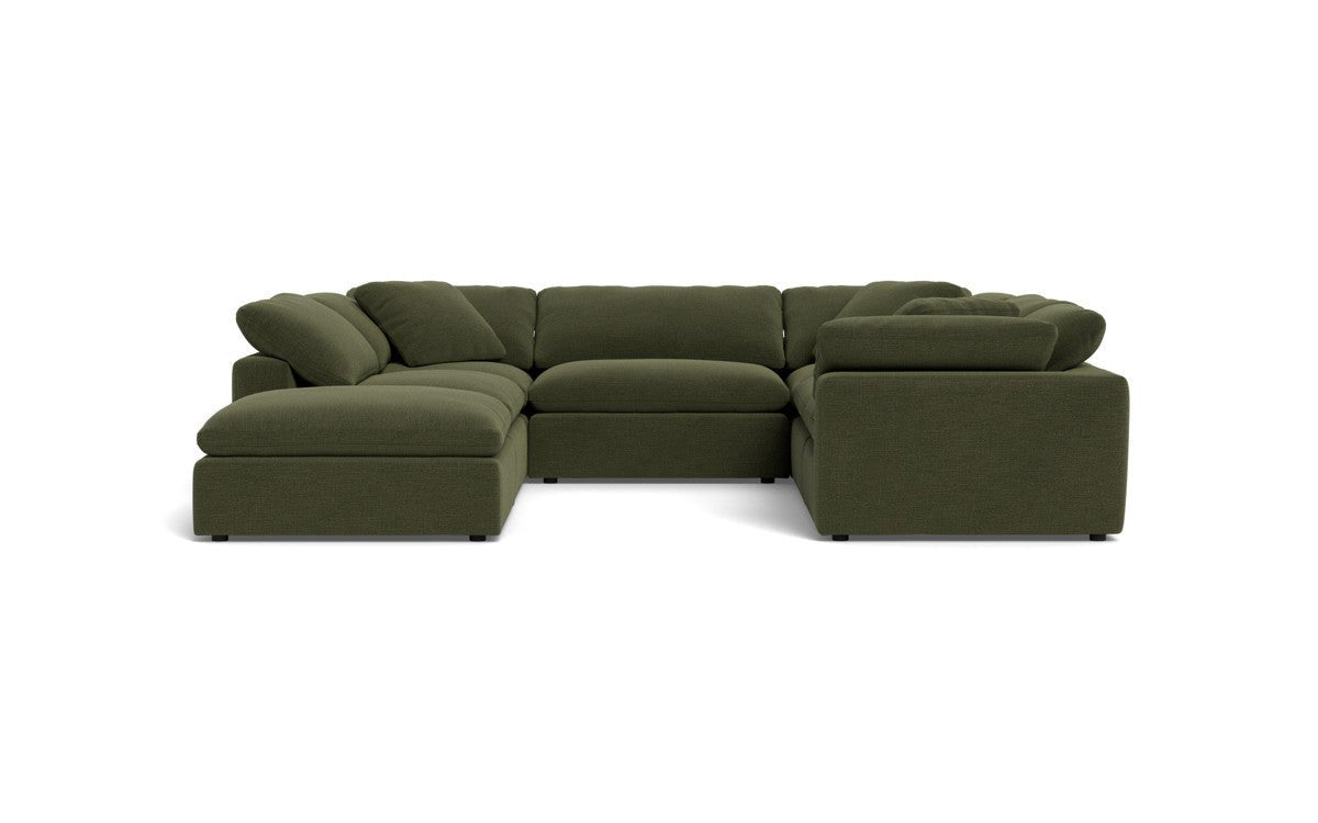 Fluffy 133.5" 6 Piece Sectional W/Ottoman - Elliot Avocado