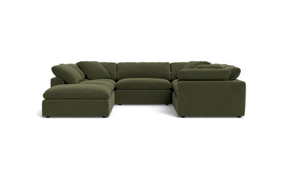Fluffy 133.5" 6 Piece Sectional W/Ottoman - Elliot Avocado