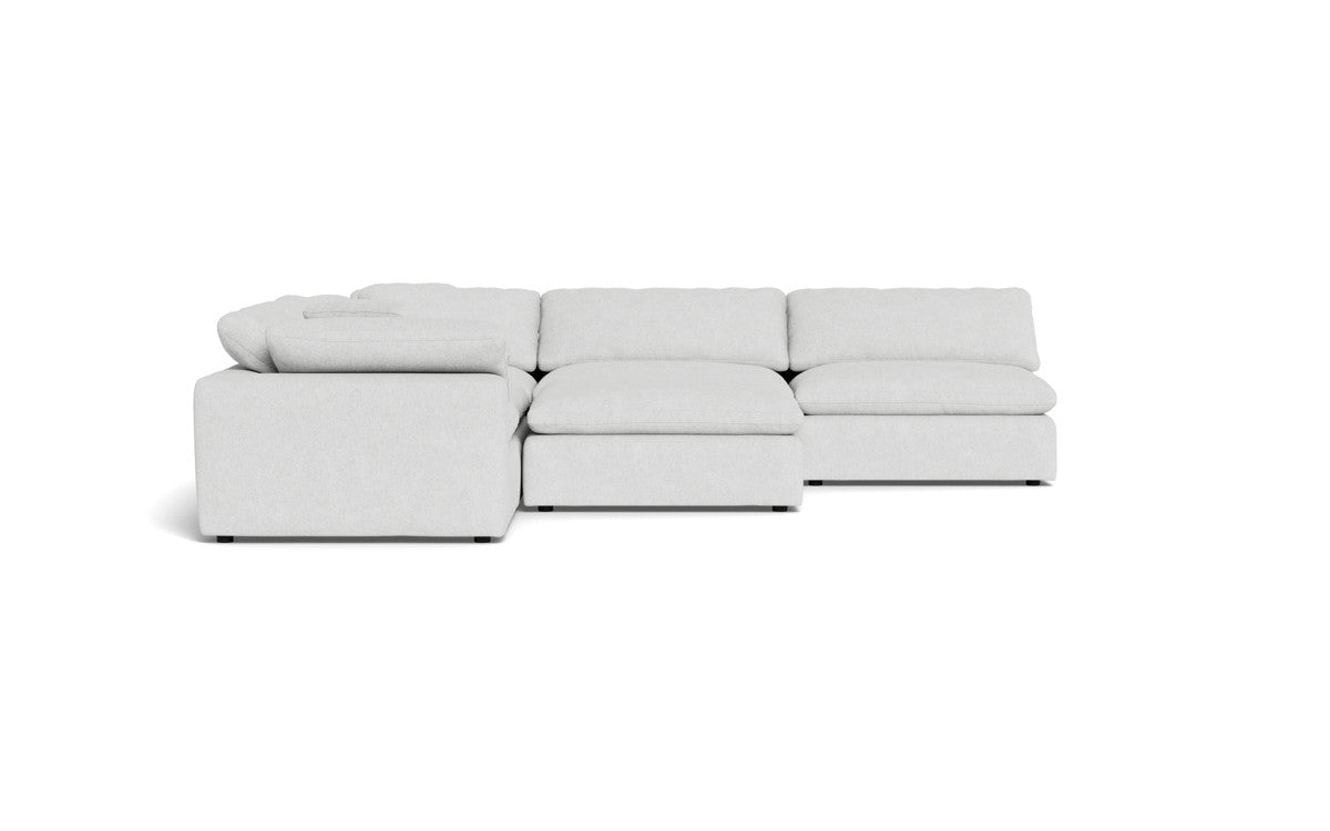 Fluffy 133.5" 5 Piece Sectional W/Ottoman - Elliot Dove