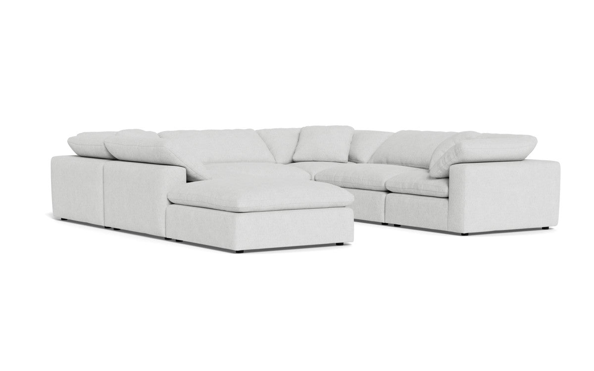 Fluffy 133.5" 6 Piece Sectional W/Ottoman - Elliot Dove