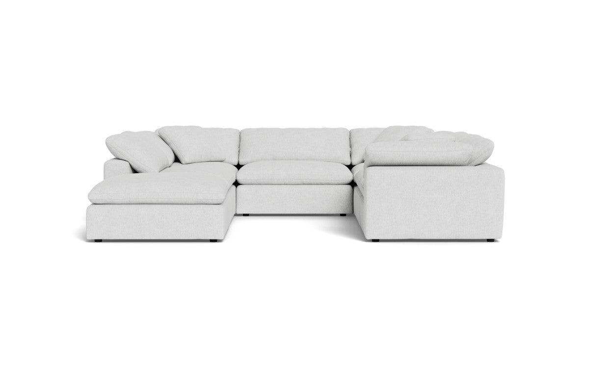 Fluffy 133.5" 6 Piece Sectional W/Ottoman - Elliot Dove