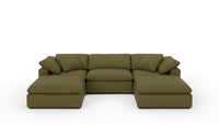Fluffy 133.5" 3 Piece Sofa W/Double Ottoman - Amigo II Garden