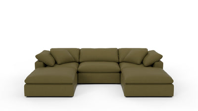 Fluffy 133.5" 3 Piece Sofa W/Double Ottoman - Amigo II Garden