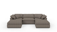 Fluffy 133.5" 3 Piece Sofa W/Double Ottoman - Cordova Eclipse